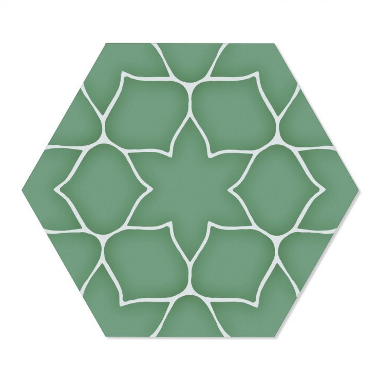 Hexagon Klinker Kerala Turkos Matt-Satin 29x33 cm-0